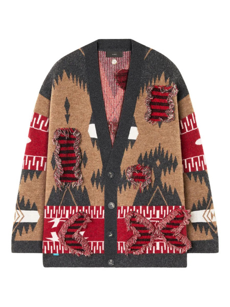  Alanui Patterned Fringed Cardigan - Brown 