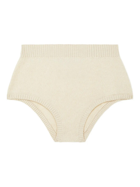  Alanui Ribbed Culotte Shorts - Neutrals 