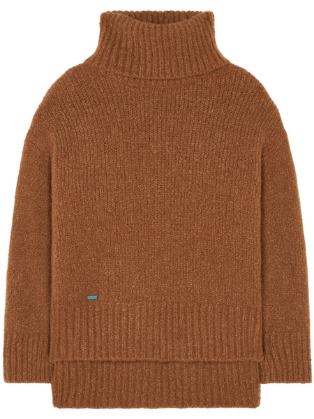  Alanui Ribbed High-neck Jumper - Brown 