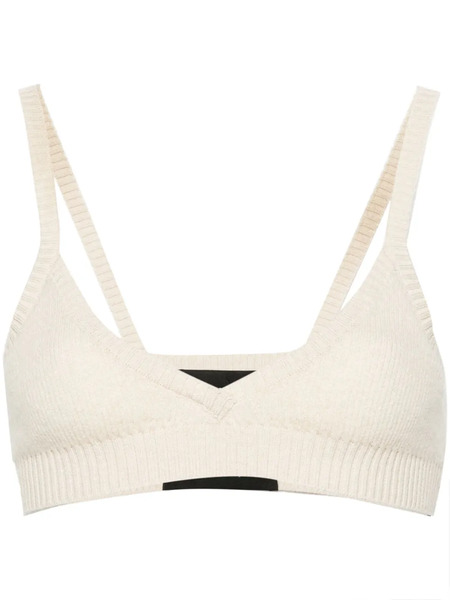  Alanui Ribbed Triangle Bralette - Neutrals 