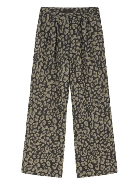  Alanui Seattle Pleated Leopard-print Jeans - Neutrals 