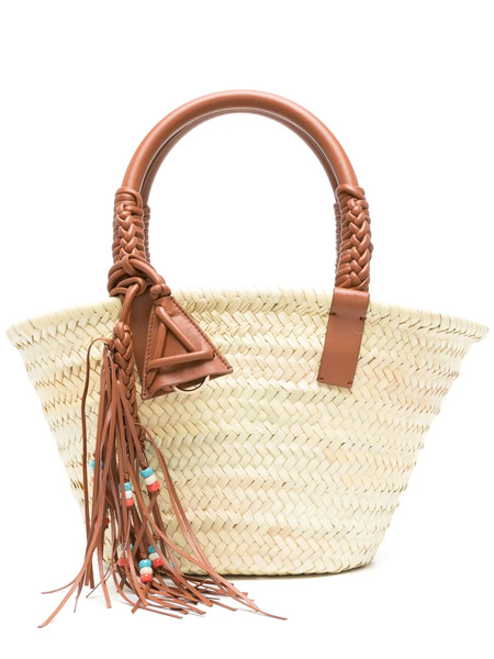  Alanui Small Icon Palm Leaf Tote Bag - Neutrals 