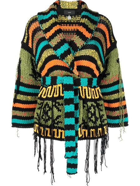  Alanui Stripe-knit Cardigan - Green 