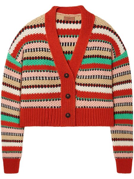  Alanui Sunny Stripes Cardigan - Red 