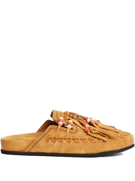  Alanui The Journey Bead-embellished Mules - Brown 