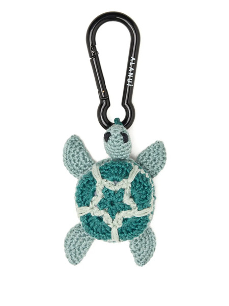  Alanui Turtle Crochet Keyring - Green 