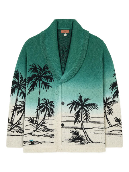  Alanui Wave Bloom Cardigan - Green 