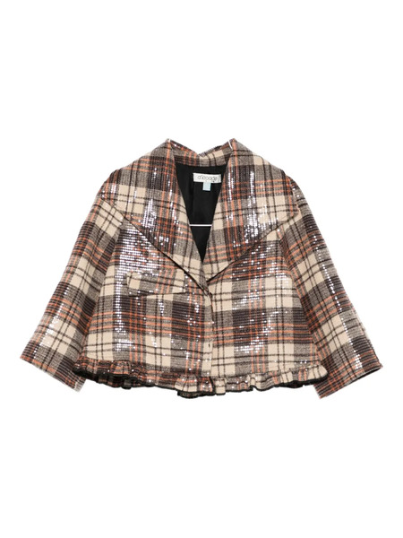  Alapage Plaid Sequin-embellished Jacket - Brown 