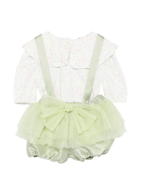  Alapage Ruffled Shorts Set - White 