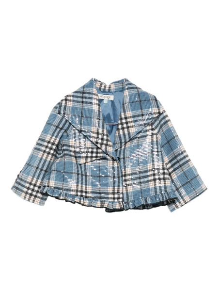  Alapage Sequin-embellished Check Jacket - Blue 
