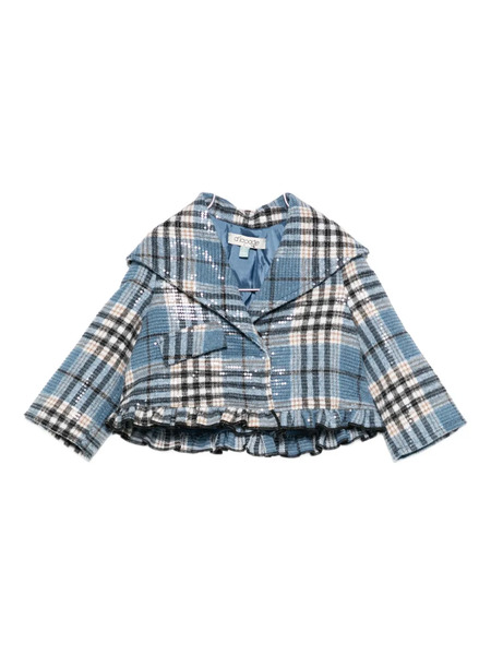  Alapage Sequin-embellished Plaid Jacket - Blue 
