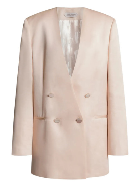  Alberta Ferretti Double-breasted Silk Jacket - Neutrals 