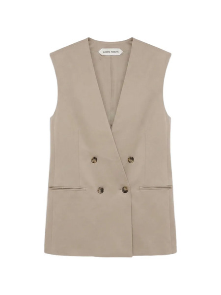  Alberta Ferretti Double-breasted Sleeveless Jacket - Brown 
