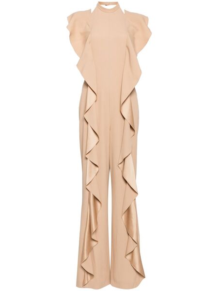  Alberta Ferretti Drape Jumpsuits - Neutrals 