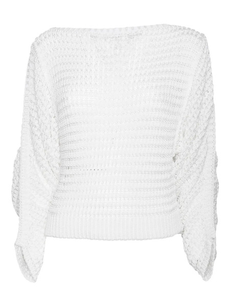  Alberta Ferretti Draped Boat-neck Sweater - White 