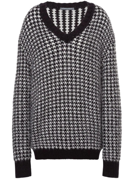  Alberta Ferretti Drop-shoulder Patterned-intarsia Jumper - Black 
