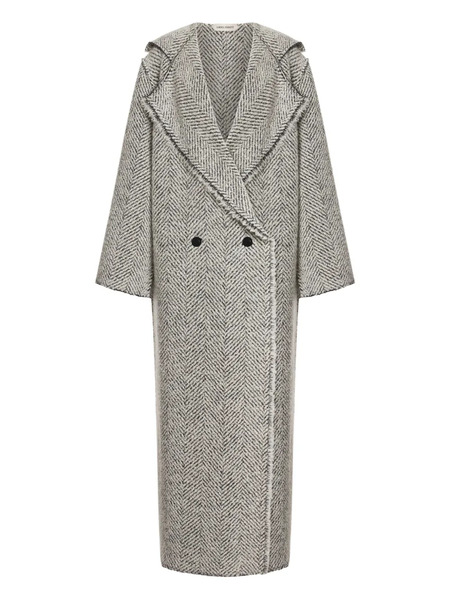  Alberta Ferretti Herringbone-pattern Coat - White 