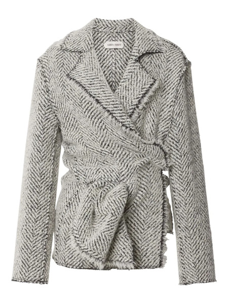  Alberta Ferretti Herringbone-pattern Jacket - White 