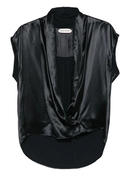  Alberta Ferretti Satin-effect Twist Blouse - Black 