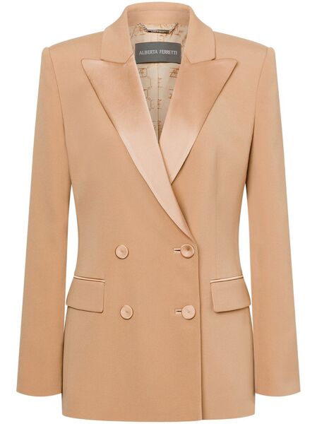  Alberta Ferretti Satin-trim Blazer - Neutrals 