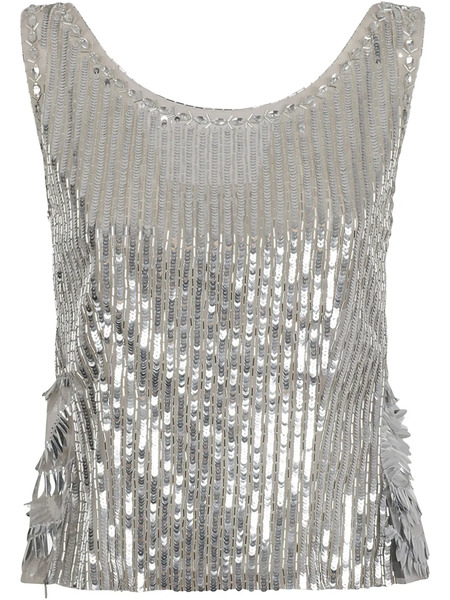  Alberta Ferretti Sequinned Top - Grey 