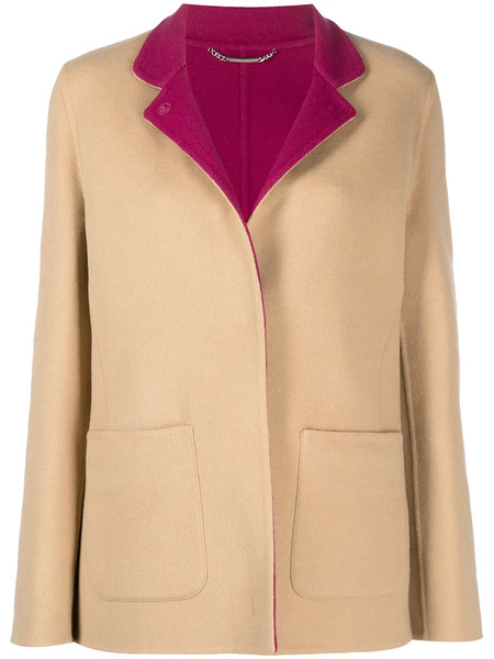  Alberta Ferretti Short Reversible Virgin Wool-blend Coat - Neutrals 