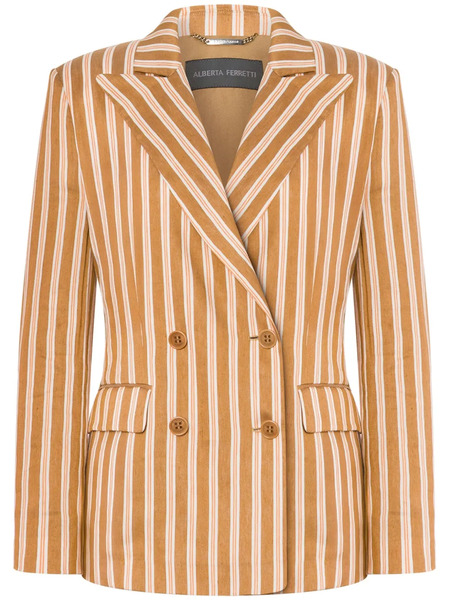  Alberta Ferretti Striped Blazer - Neutrals 