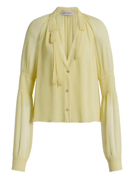  Alberta Ferretti Tie-neck Top - Yellow 