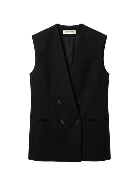  Alberta Ferretti V-neck Double-breasted Jacket - Black 