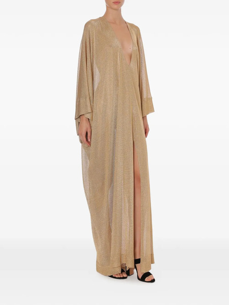  Alberta Ferretti V-neck Split Kaftan - Gold 
