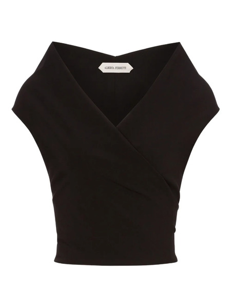  Alberta Ferretti Wool-blend Top - Black 