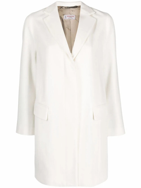  Alberto Biani Buttoned Up Wool Coat - White 