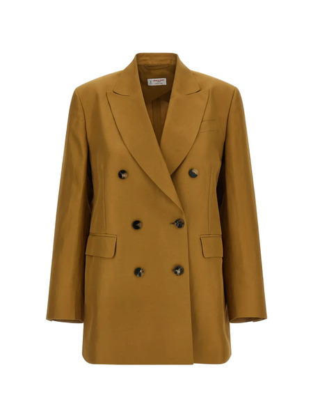  Alberto Biani Double-breasted Peak Lapels Blazer - Brown 