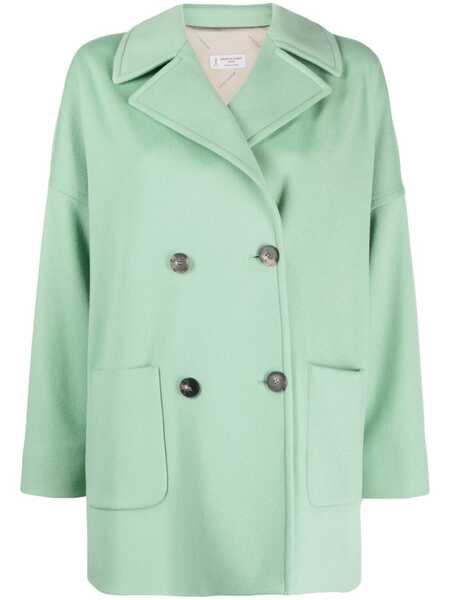  Alberto Biani Double-breasted Virgin Wool Coat - Green 