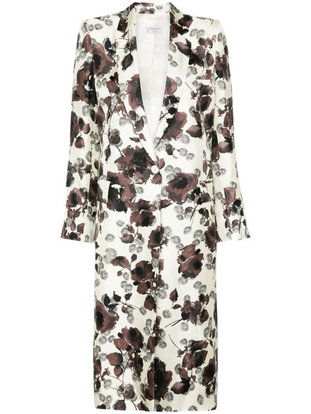  Alberto Biani Floral-print Silk Coat - Neutrals 