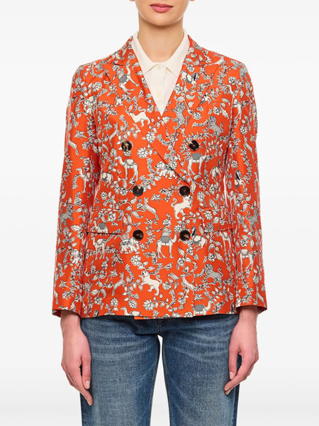  Alberto Biani Graphic-print Blazer - Orange 
