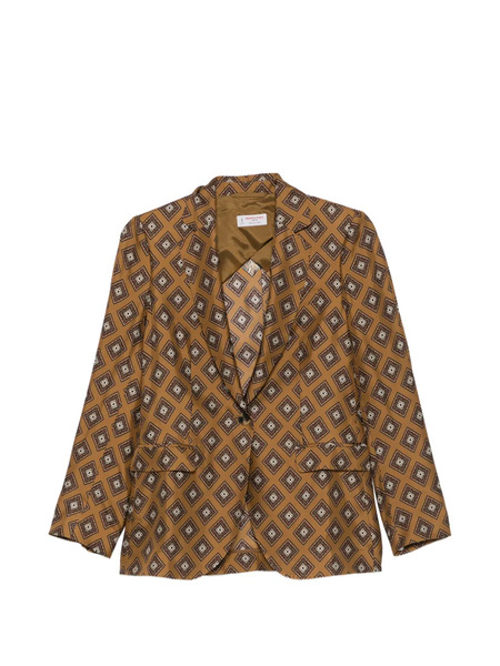  Alberto Biani Patterned Pocket Blazer - Brown 