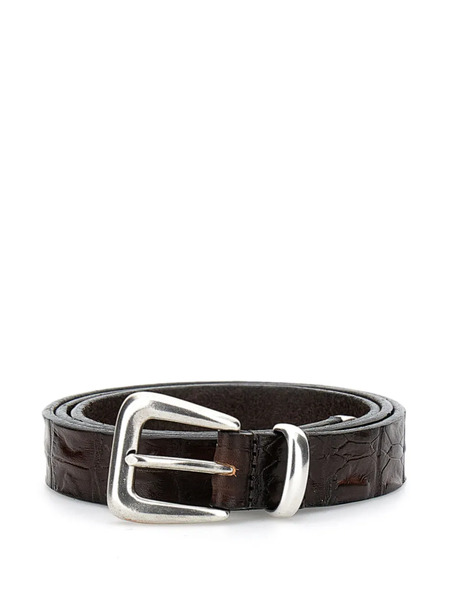  Alberto Luti Crocodile-effect Belt - Brown 