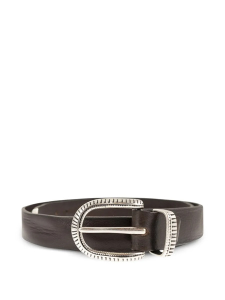  Alberto Luti Leather Buckle Belt - Brown 