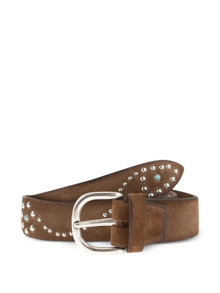  Alberto Luti Studded Buckle Belt - Brown 