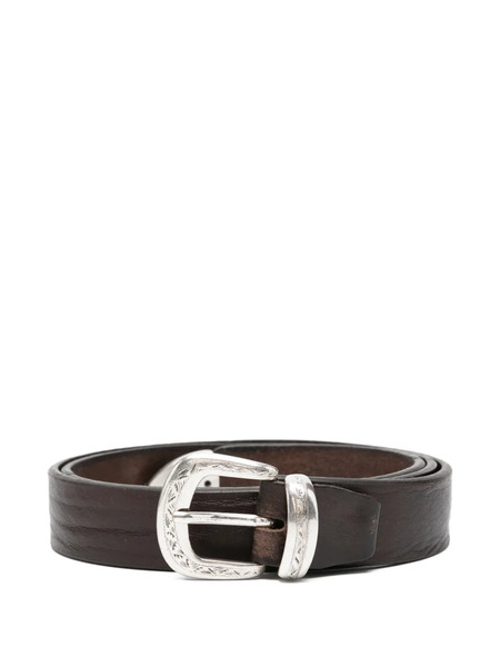  Alberto Luti Textured Leather Belt - Brown 