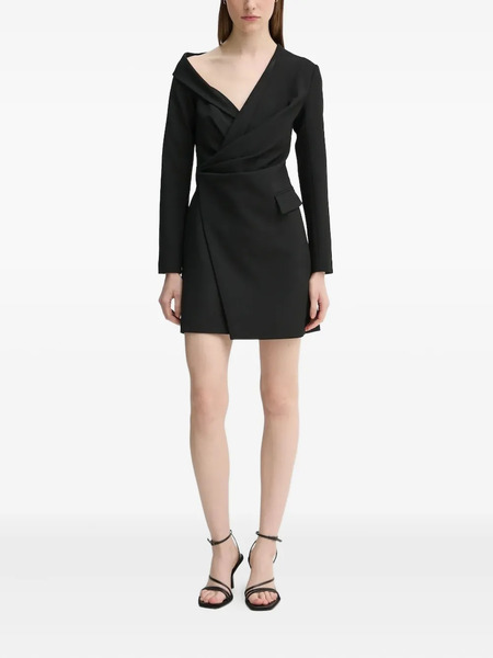  A.l.c. Draped Asymmetric-shoulder Mini Dress - Black 