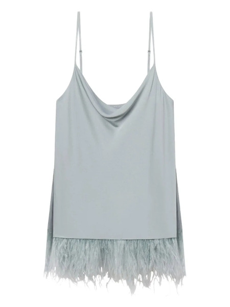  A.l.c. Eliza Feather-trim Top - Blue 