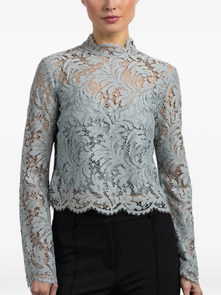  A.l.c. Lace High-neck Blouse - Blue 