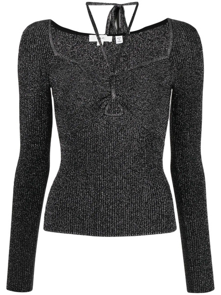  A.l.c. Mettalic-finish Knitted Blouse - Black 