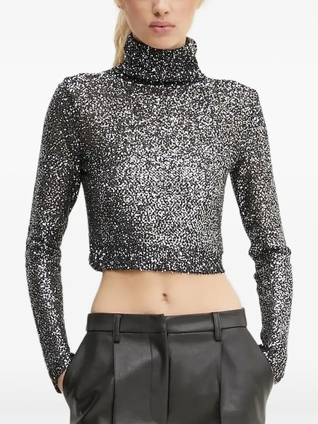  A.l.c. Sequinned Turtleneck Top - Grey 