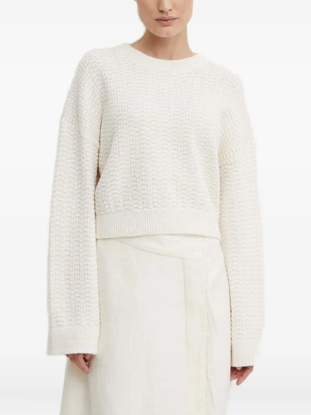  A.l.c. Textured Round-neck Sweater - White 