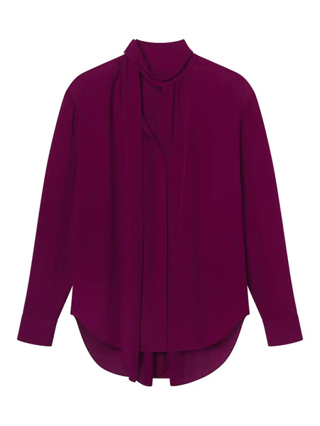  A.l.c. Tied-neck Silk Blouse - Purple 