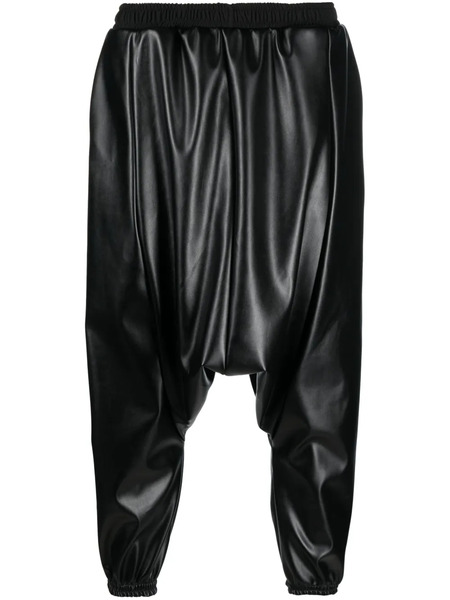  Alchemy Drop-crotch Faux-leather Trousers - Black 