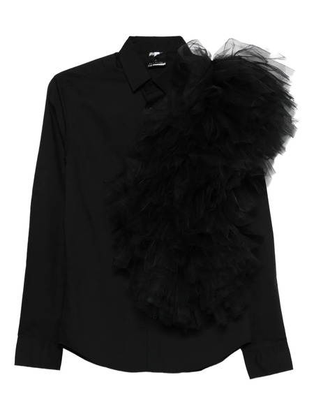  Alchemy Tulle-insert Ruffled Shirt - Black 
